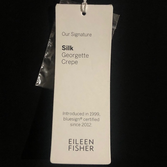 Eileen Fisher Silk Georgette Crepe Sleeveless Black Midi Dress L - Picture 4 of 9